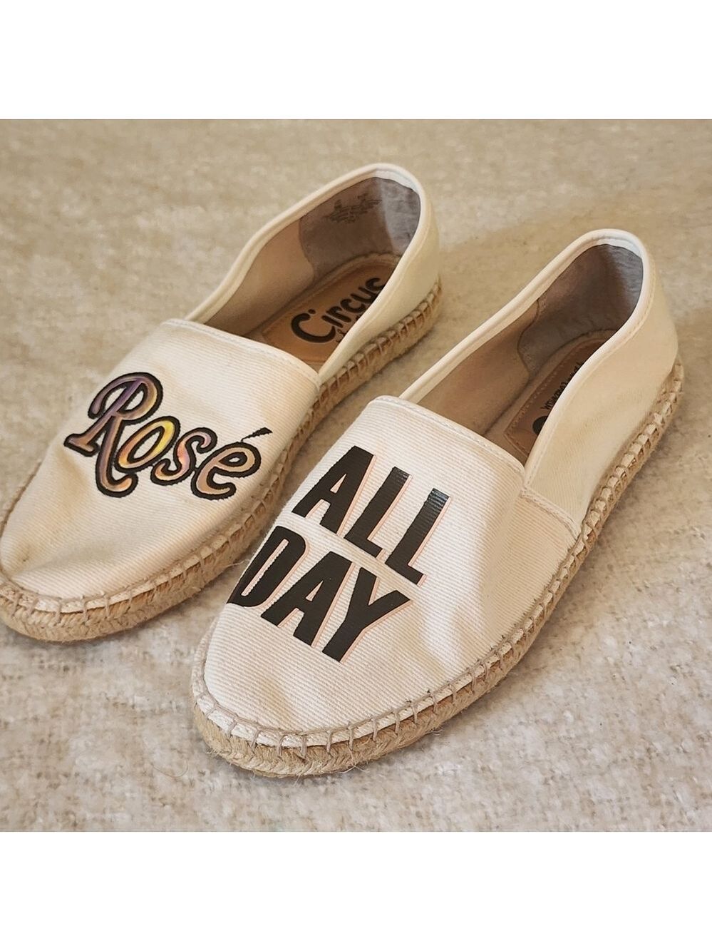 Circus by Sam Edelman slip on espadrile color offwhite, rose gold embellishment